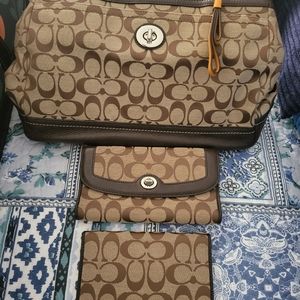 Coach bag, wallet, checkbook cover